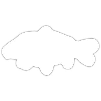 letzterWurf - White Carp - Karpfen - Sticker Größe S (10 x 10 cm) - Mattweiß - Vorne