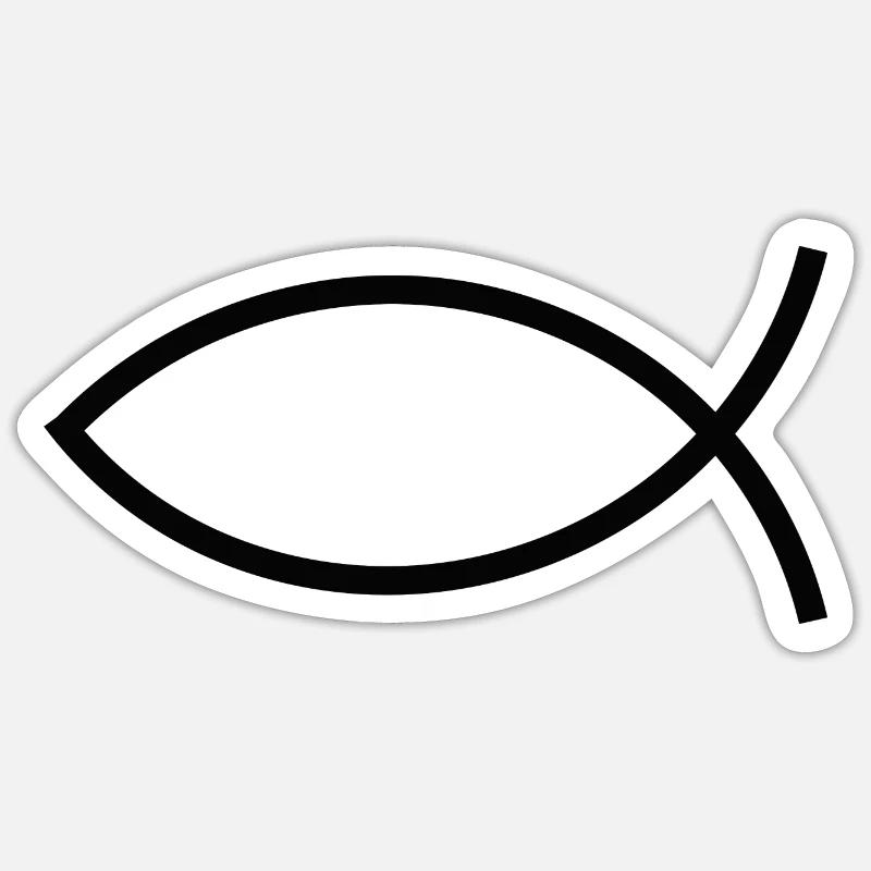Jesus fish black Ichthys fish fish Sticker size S (10 x 10 cm)