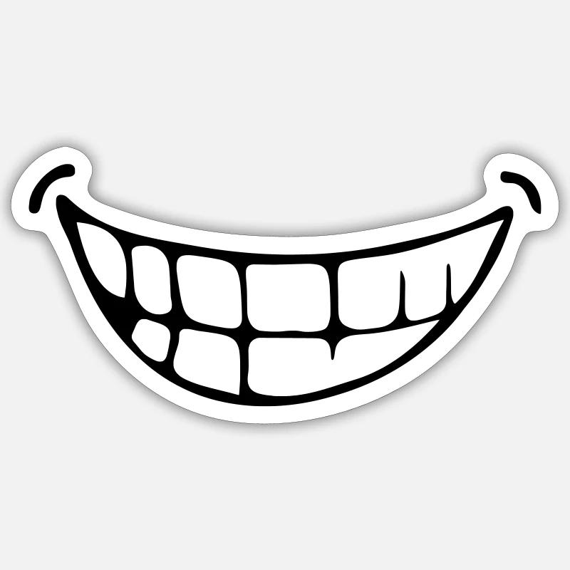 grin - Sticker size S (10 x 10 cm) - white matte