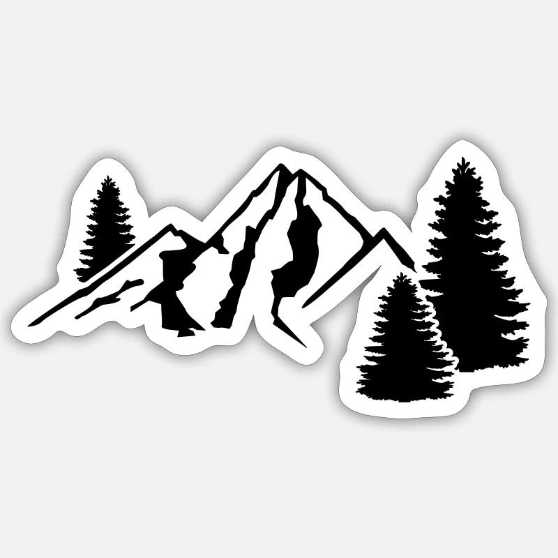 mountains - Sticker size S (10 x 10 cm) - white matte