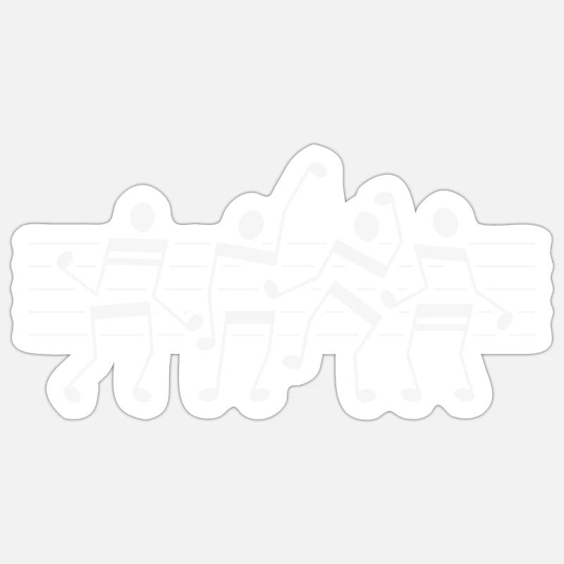 Musical Notes Dance Sticker size S (10 x 10 cm)