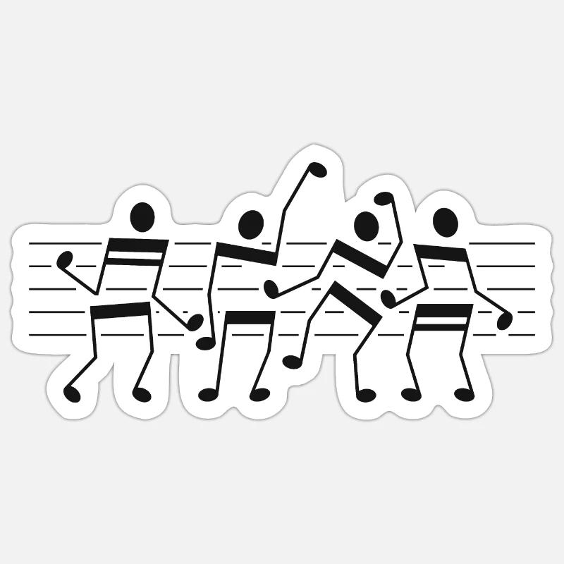 Music notes dance Sticker size S (10 x 10 cm)