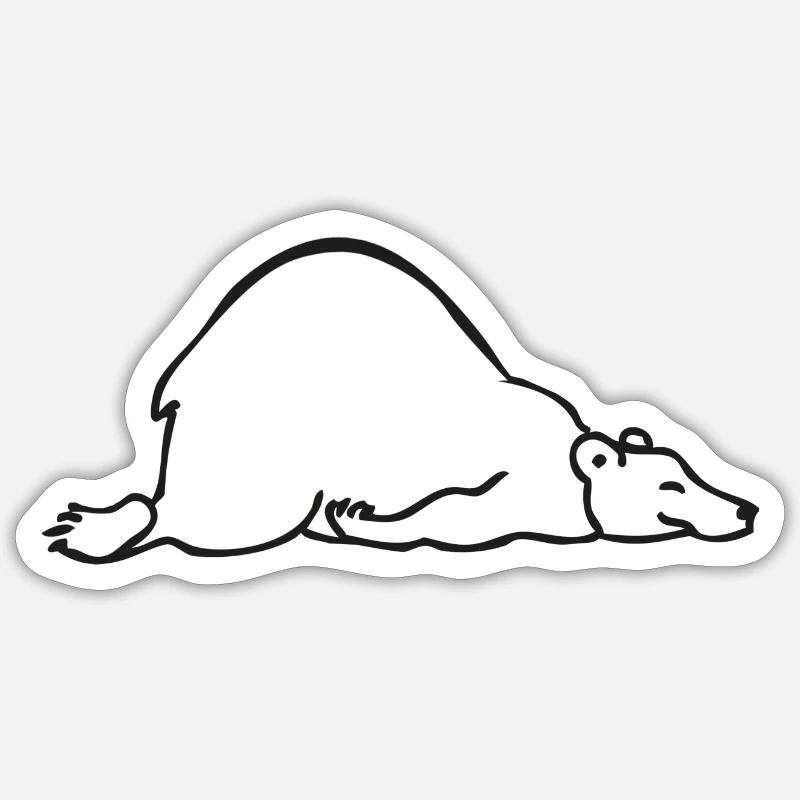 Sleeping bear | Schlafender Bär - Sticker Größe S (10 x 10 cm) - Mattweiß
