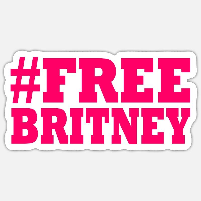 Free britney - Sticker størrelse S (10 x 10 cm) - mat hvid