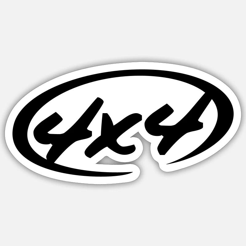 4 x 4 (D00119) - Sticker taille S (10 x 10 cm) - blanc mat