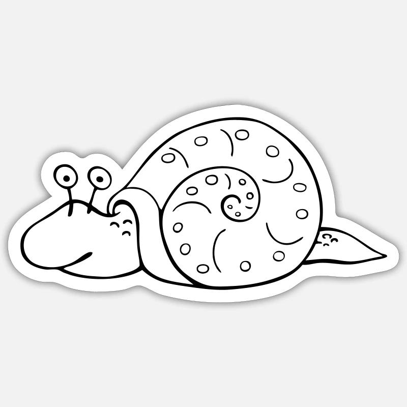 Schnecke - Sticker Größe S (10 x 10 cm) - Mattweiß