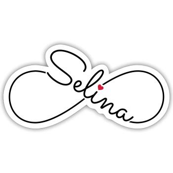 Selina surname first name - Sticker size S (10 x 10 cm) - white matte - Front