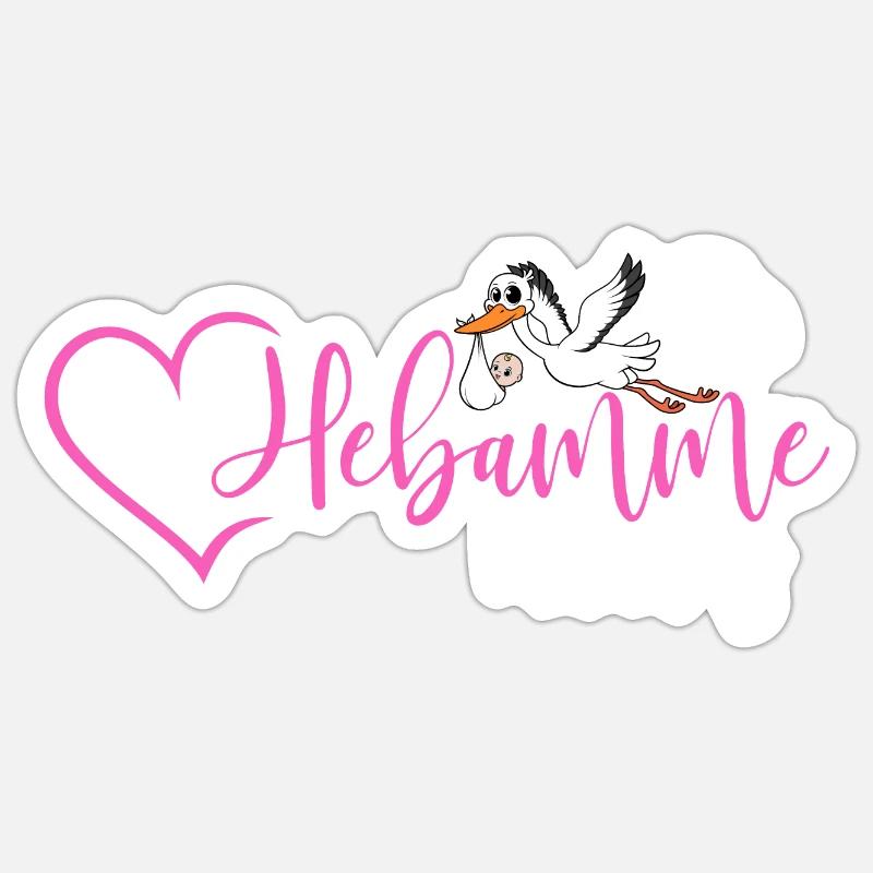 Hebamme  - Sticker Größe S (10 x 10 cm) - Mattweiß