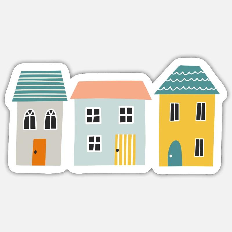 Häuser Sticker Größe S (10 x 10 cm)
