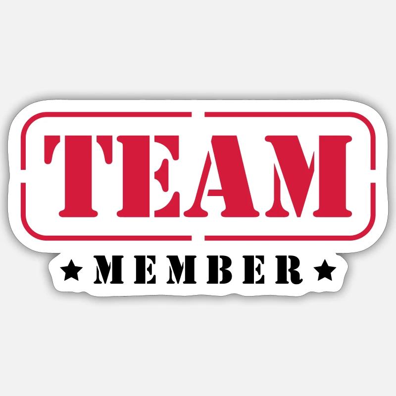 membre de l'équipe - Sticker taille S (10 x 10 cm) - blanc mat