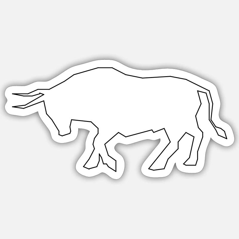 Stier / Bulle - Sticker Größe S (10 x 10 cm) - Mattweiß