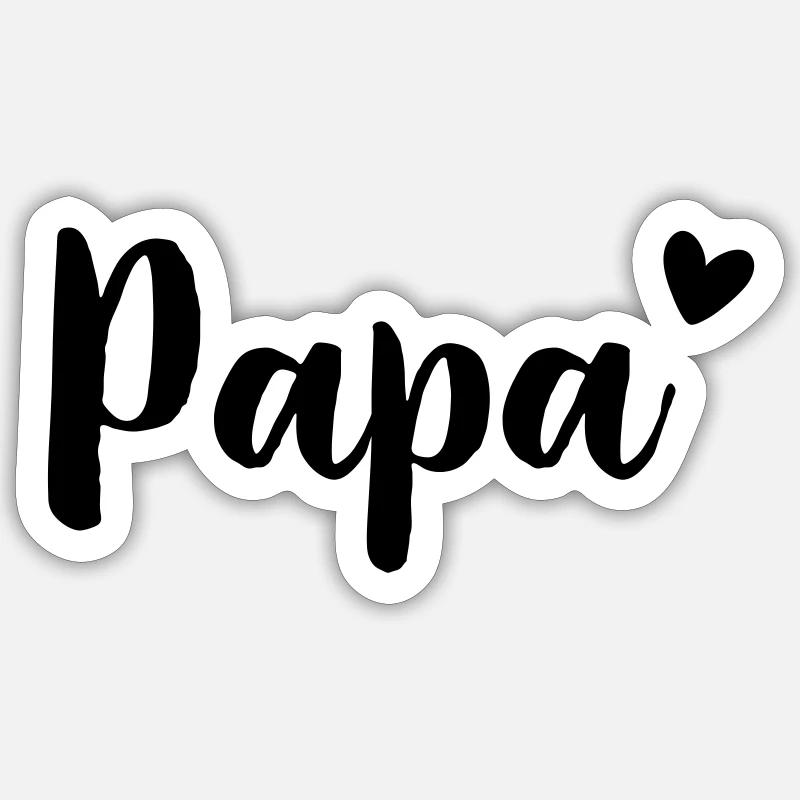 Papa Herz - Geschenkidee - Vatertag Geburtstag - Sticker Größe S (10 x 10 cm) - Mattweiß