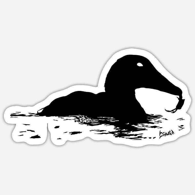 HGWild - Eiderente mit Krabbe Sticker Größe S (10 x 10 cm)