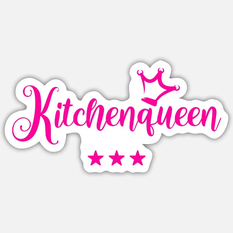 Kitchenqueen - Sticker Größe S (10 x 10 cm) - Mattweiß