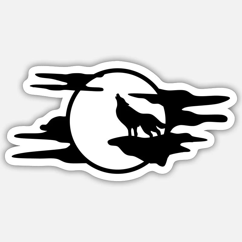 Der schwarze Wolf Sticker Größe S (10 x 10 cm)