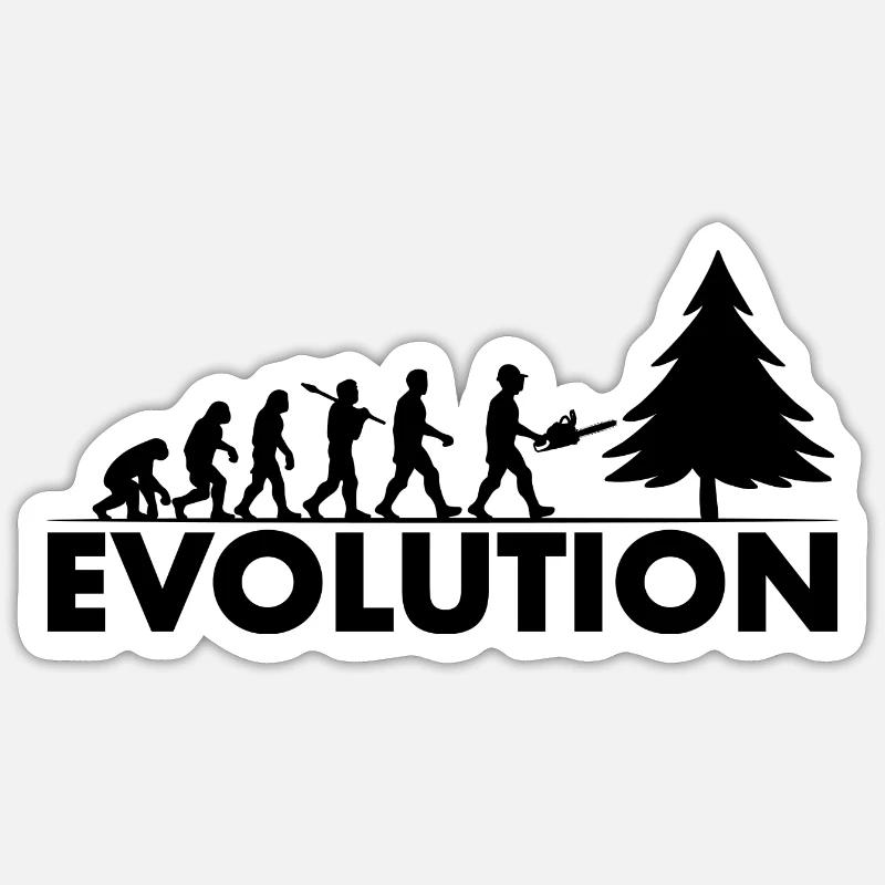 Tronçonneuse Evolution Noir - Sticker taille S (10 x 10 cm) - blanc mat