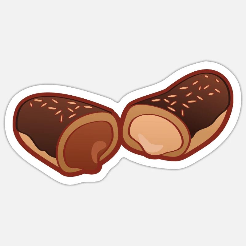 French cream chocolate eclair pastry Sticker size S (10 x 10 cm)