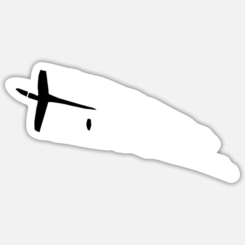 Glider gliding glider aerobatic - Sticker size S (10 x 10 cm) - white matte