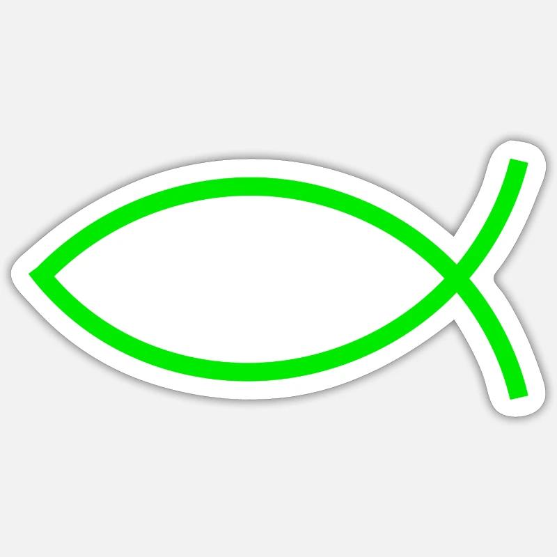 Jesus fish green Ichthys fish fish fish Sticker size S (10 x 10 cm)