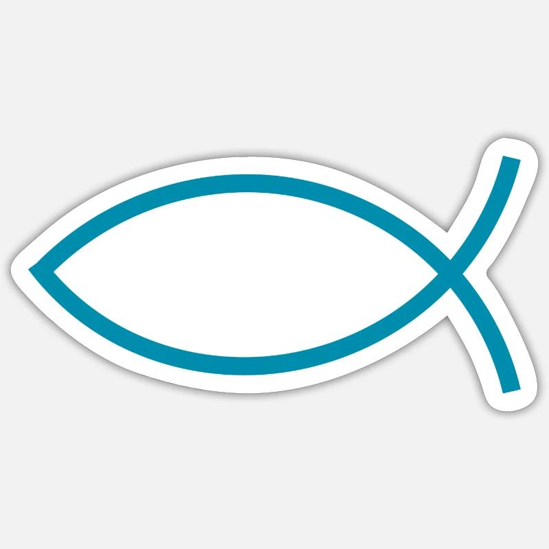 Jesus fish Ichthys fish fish - Sticker size S (10 x 10 cm) - white matte