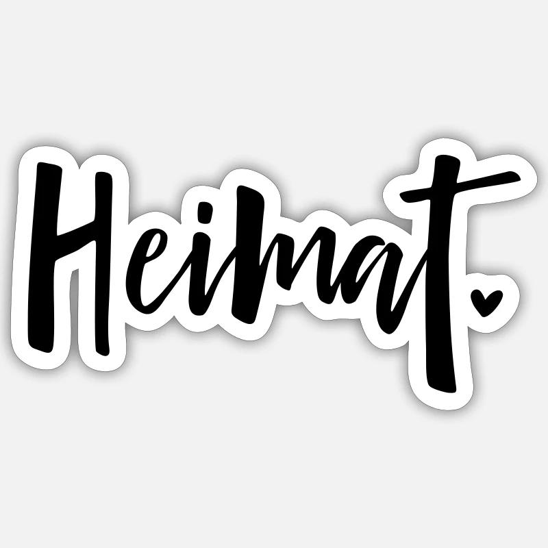Heimat Herz Liebe Zuhause - Sticker Größe S (10 x 10 cm) - Mattweiß
