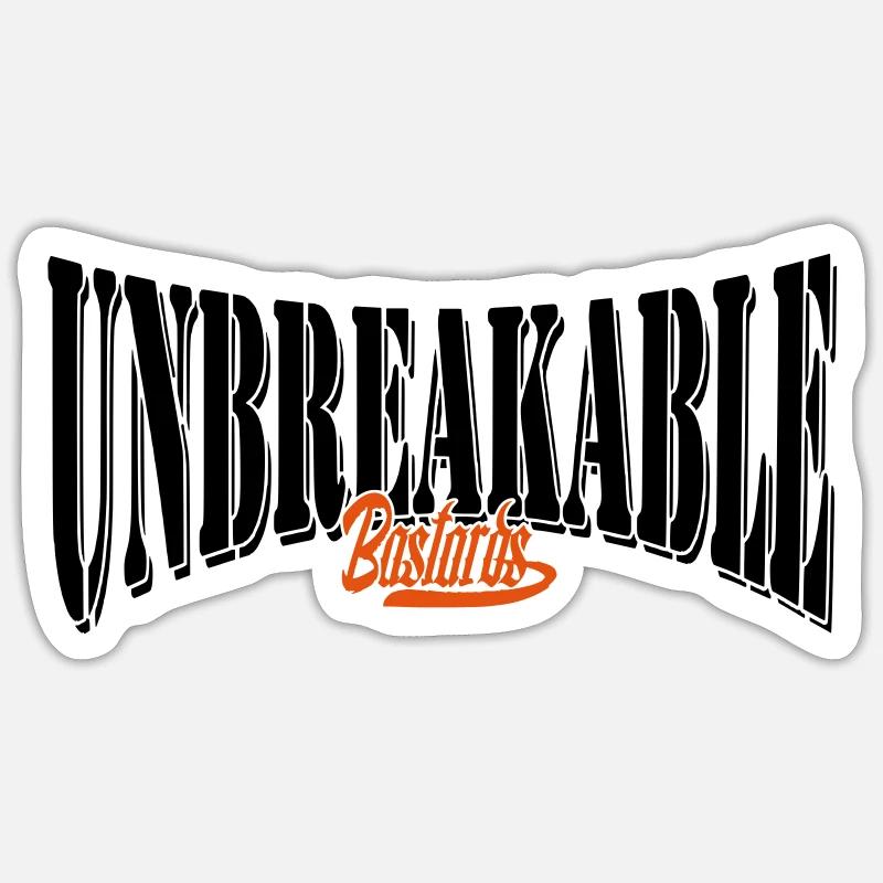 unbreakable gym motiviert training hart bester - Sticker Größe S (10 x 10 cm) - Mattweiß