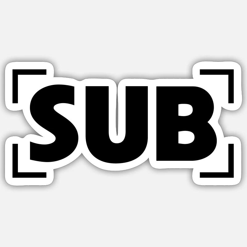 SUB - Sticker Größe S (10 x 10 cm) - Mattweiß