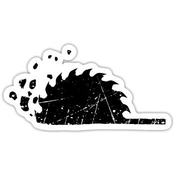 Saw Graffiti Banksy Street Art - Sticker size S (10 x 10 cm) - white matte - Front