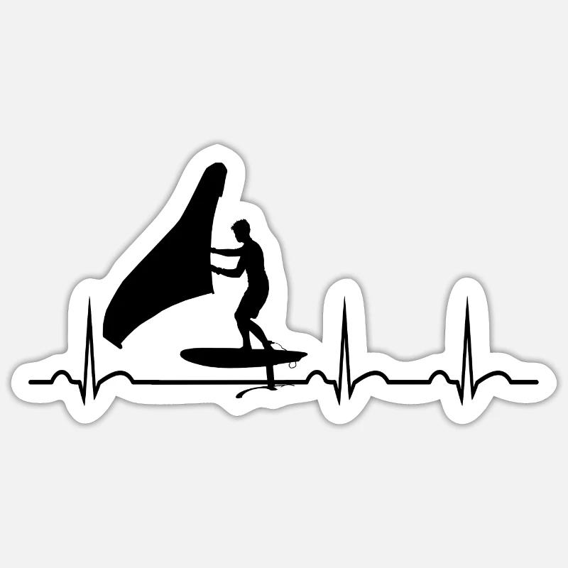 Hydrofoil Wingfoil Evolution Foil Wing Wingfoiling - Sticker Größe S (10 x 10 cm) - Mattweiß
