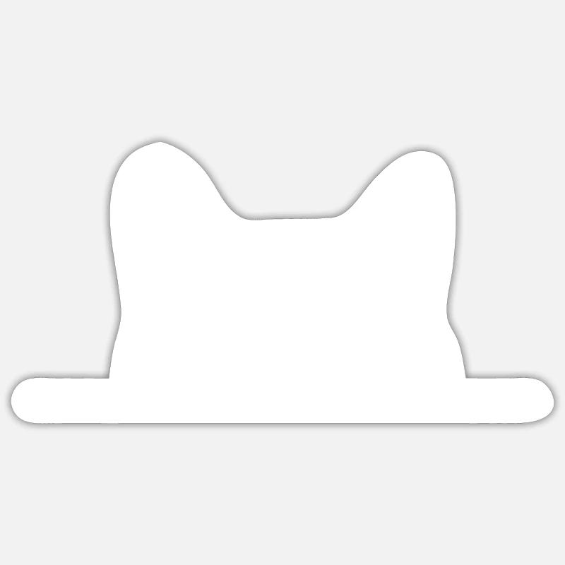 chat - Sticker taille S (10 x 10 cm) - blanc mat