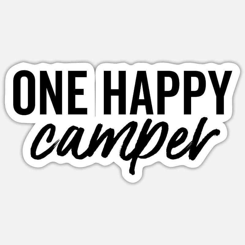 Ein glücklicher Camper - Sticker Größe S (10 x 10 cm) - Mattweiß