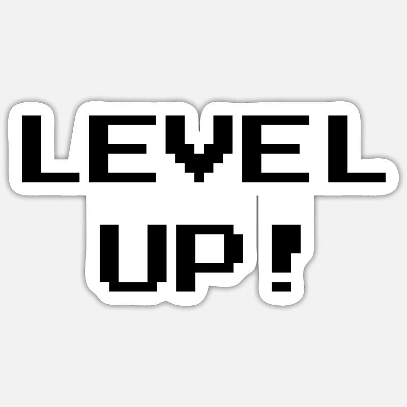 Level up - Sticker taille S (10 x 10 cm) - blanc mat