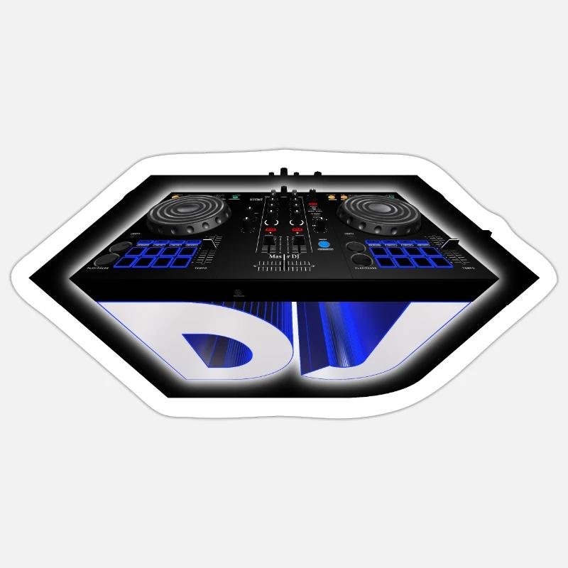 Platine DJ - Sticker taille S (10 x 10 cm) - blanc mat