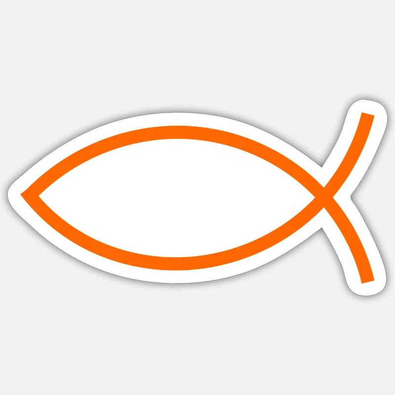 Jesus fish Ichthys fish fish - Sticker size S (10 x 10 cm) - white matte