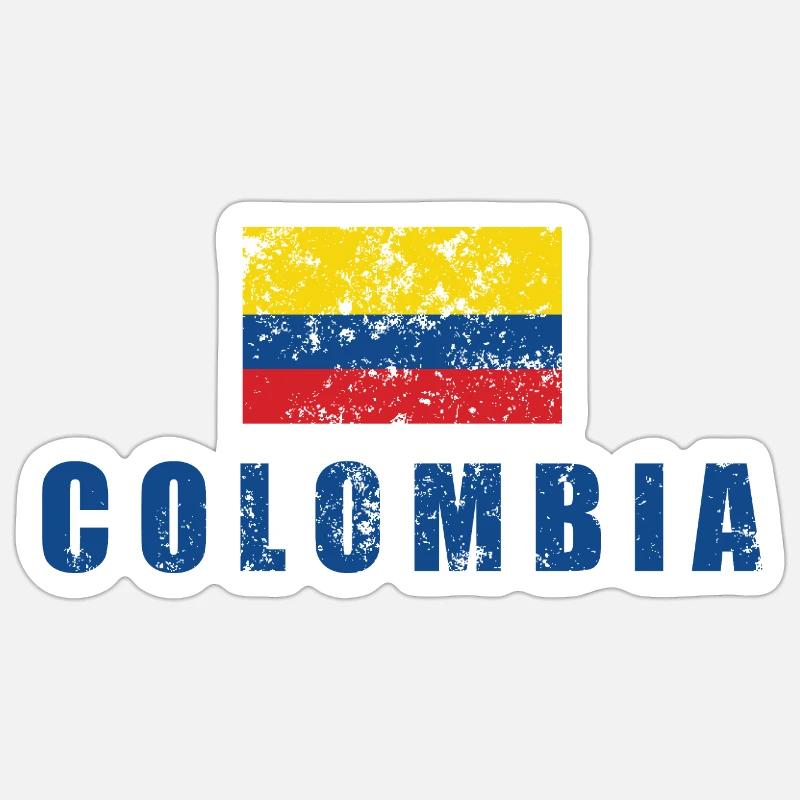 Colombie - Sticker taille S (10 x 10 cm) - blanc mat