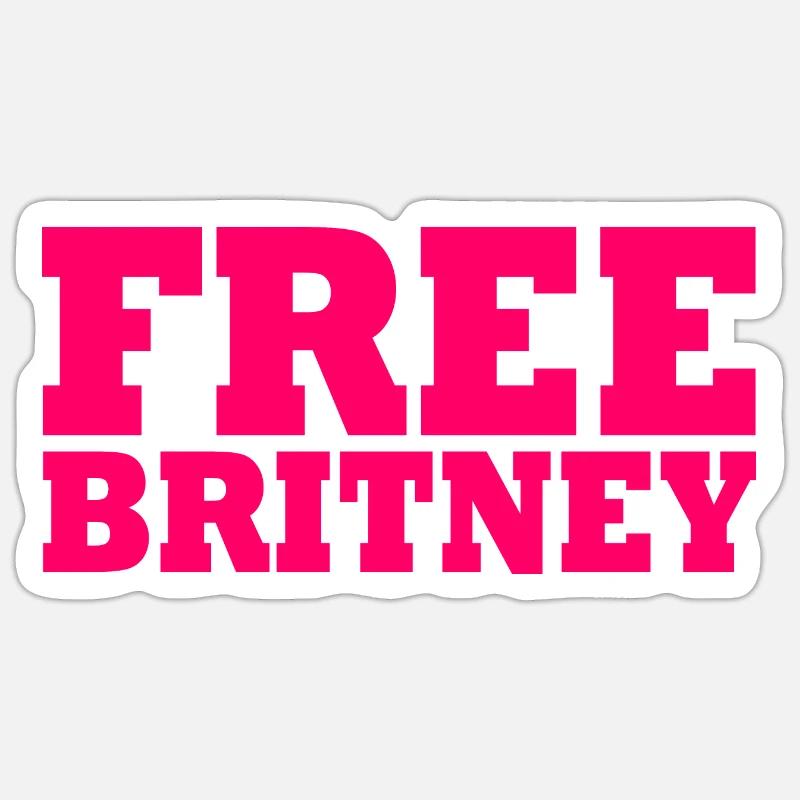 Free britney - Sticker taille S (10 x 10 cm) - blanc mat