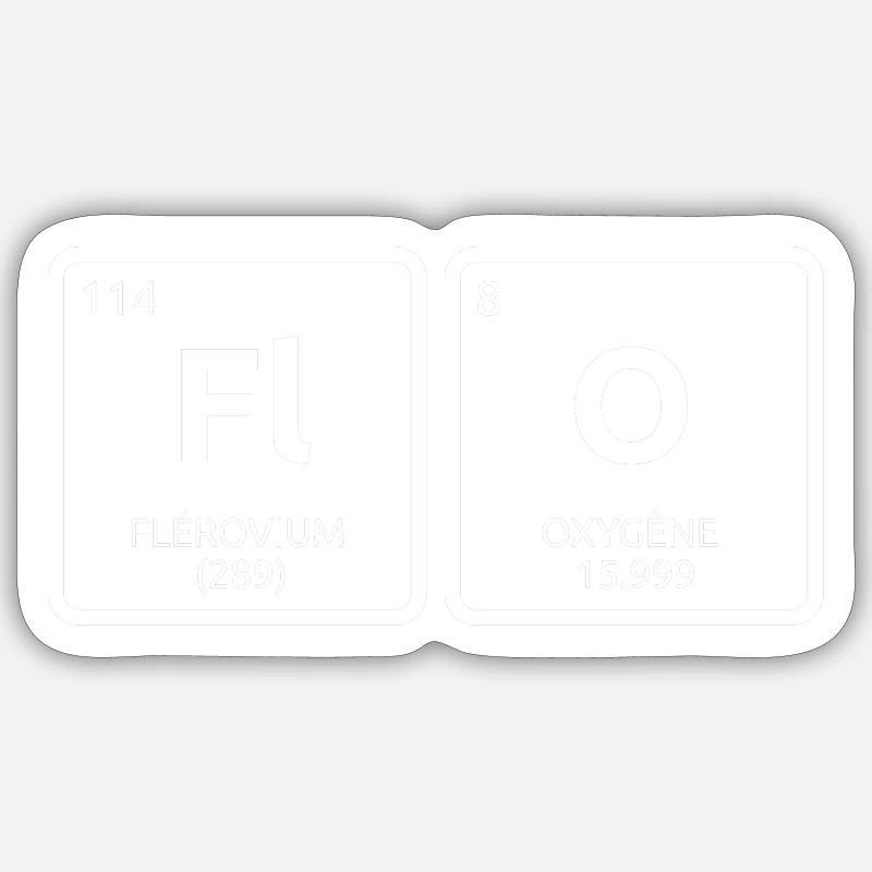 Periodensystem der Elemente - Weißer Flo - Sticker Größe S (10 x 10 cm) - Mattweiß