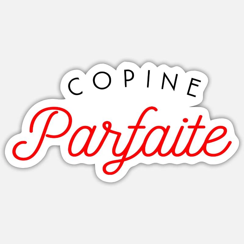 Copine parfaite - Sticker taille S (10 x 10 cm) - blanc mat