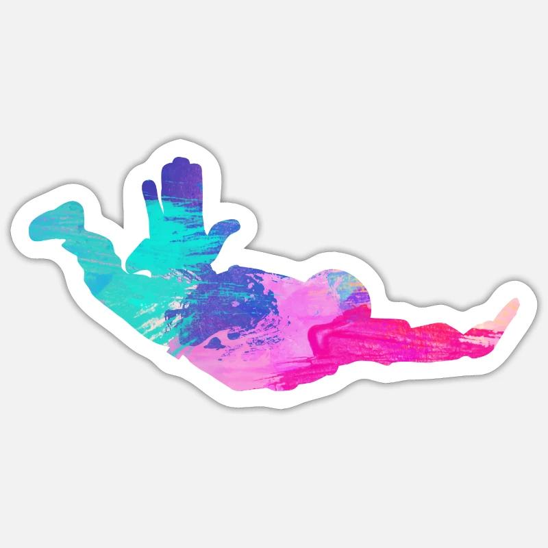 Skydiving Skydivers - Sticker size S (10 x 10 cm) - white matte