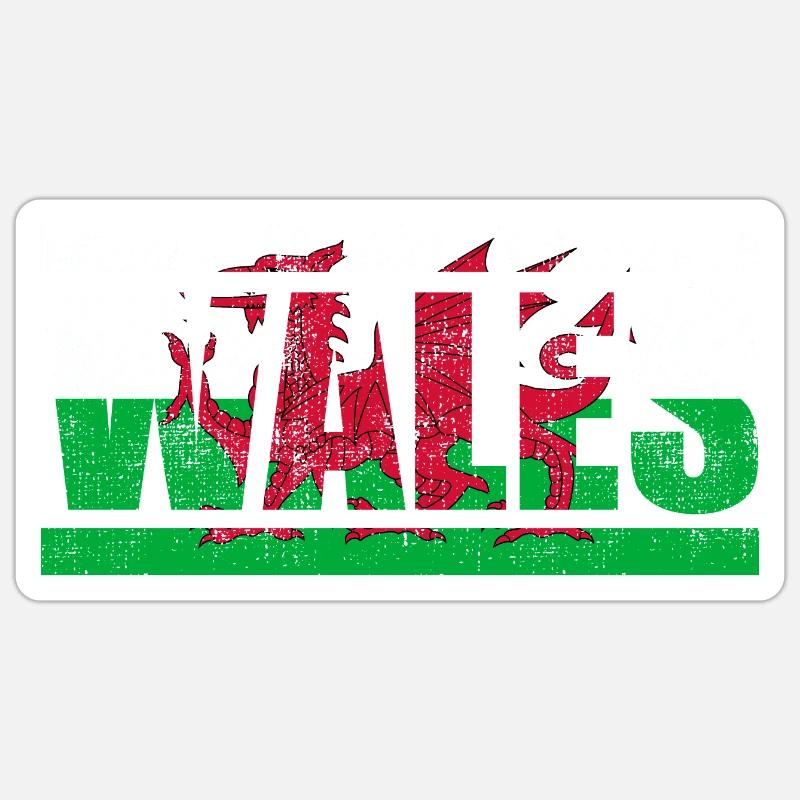 Pays de Galles - Sticker taille S (10 x 10 cm) - blanc mat