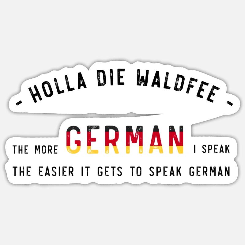 Holla die Waldfee I Wald Fee - Sticker Größe S (10 x 10 cm) - Mattweiß
