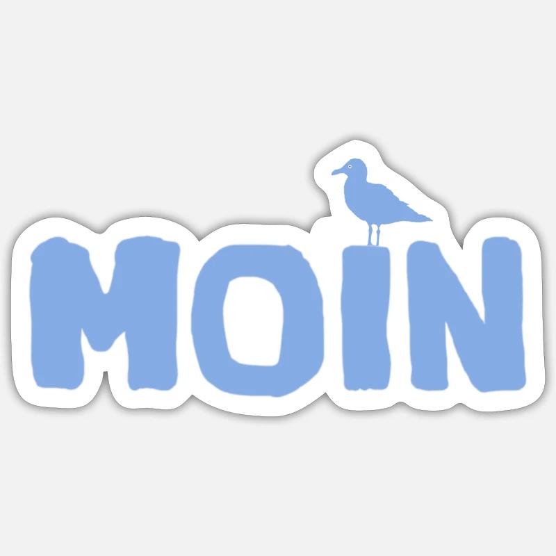 Moin Möwe - Sticker Größe S (10 x 10 cm) - Mattweiß
