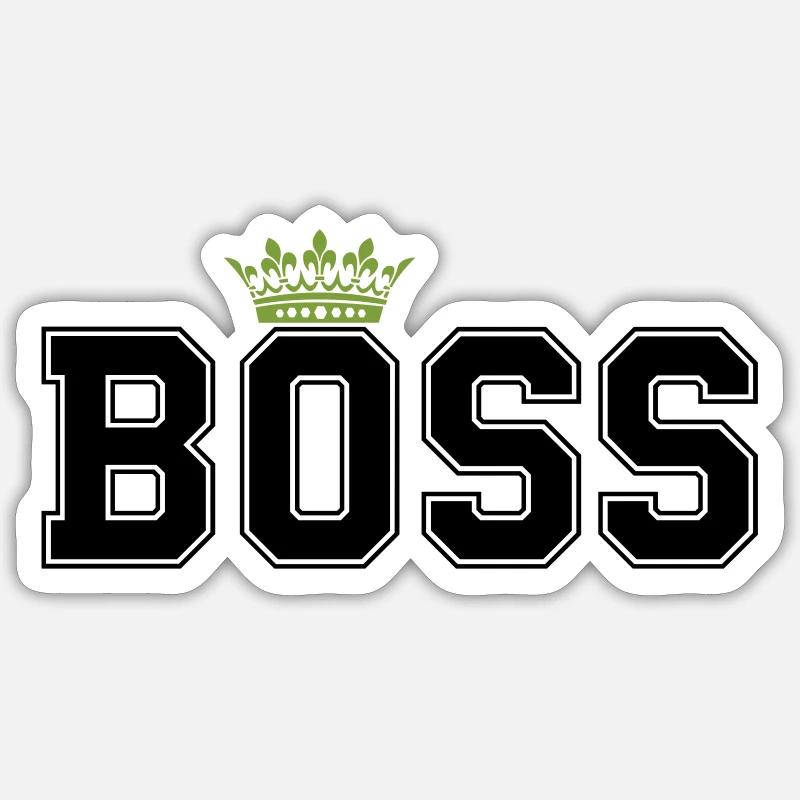 boss - Sticker Größe S (10 x 10 cm) - Mattweiß