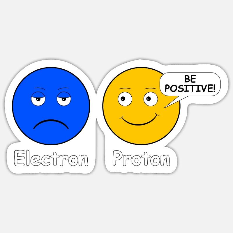 Proton Electron Be Positive - Sticker size S (10 x 10 cm) - white matte