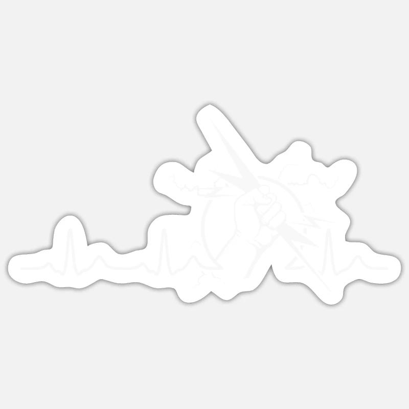Evolution des Elektriker - Sticker Größe S (10 x 10 cm) - Mattweiß