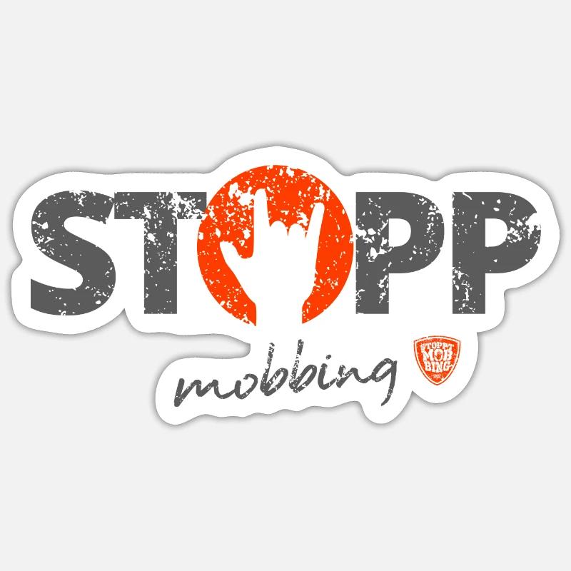 Stoppt Mobbing 4 - Sticker Größe S (10 x 10 cm) - Mattweiß
