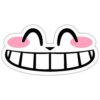Kawaii Wide Smile | Kate 2021 Tank - Sticker taille S (10 x 10 cm) - blanc mat - Devant