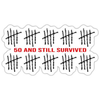 50 jahre geburtstag fünfzig fuffy 50.jubiläum 50 - Sticker Größe S (10 x 10 cm) - Mattweiß - Vorne