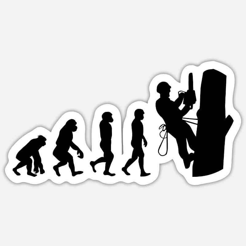 Arborist Tree Climber Climbing Trimmer Evolution - Sticker size S (10 x 10 cm) - white matte