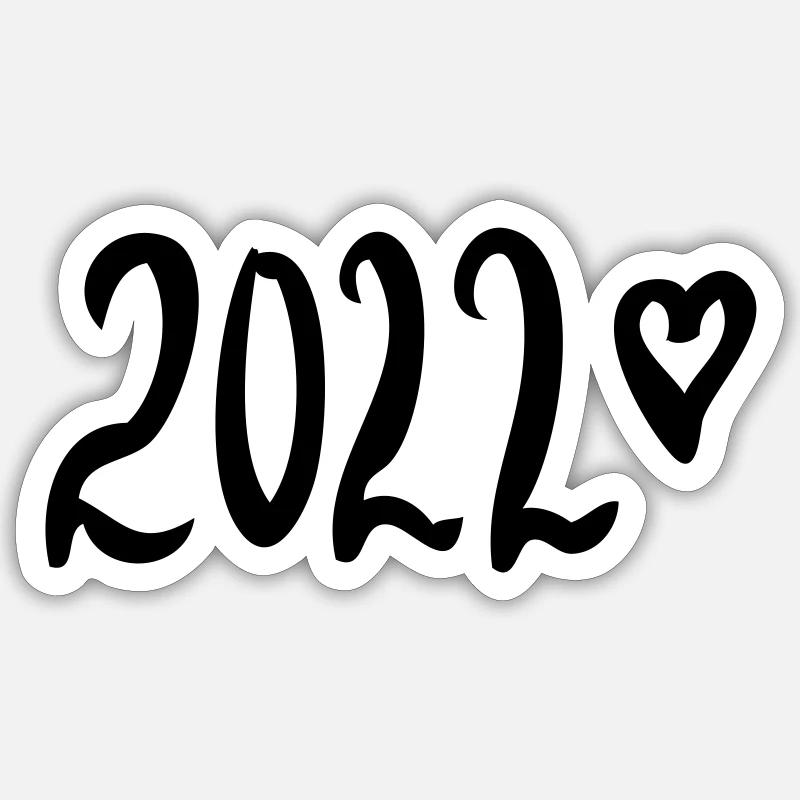 2022 - Bonne année! - Sticker taille S (10 x 10 cm) - blanc mat